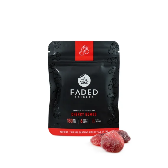 Faded Cannabis Edibles 180mg Cherry Bombs
