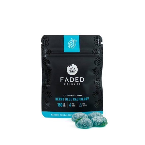 Faded Cannabis Edibles 180mg Berry Blue Raspberry