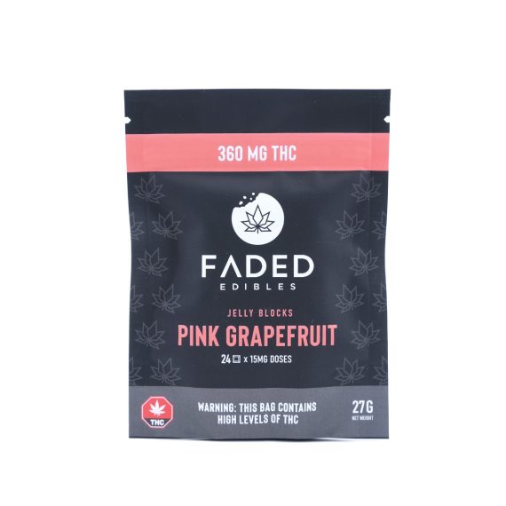 Faded Edibles Pink Grapefruit Jelly Blocks 360 mg