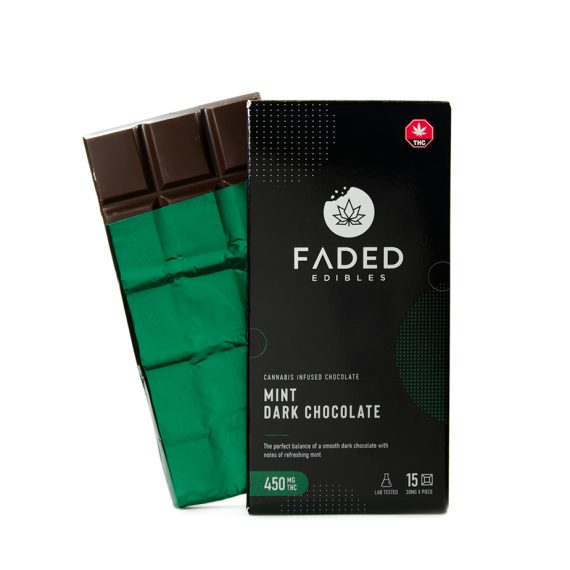Faded-THC-Mint-Dark-Chocolate-Bar faded edibles chocolate weed delivery