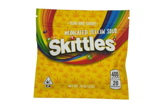 Skittles Yellow Sour 400mg thc edibles weed indica sativa hybrid delivery